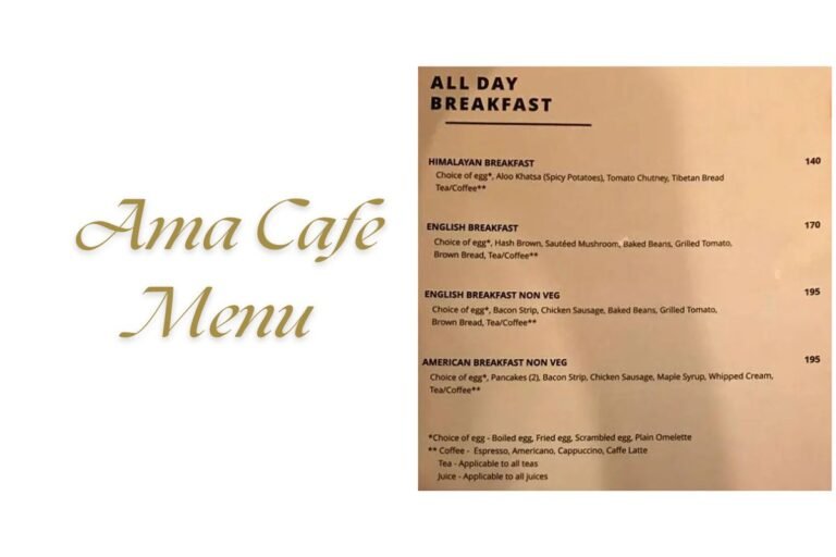 Ama Cafe Menu