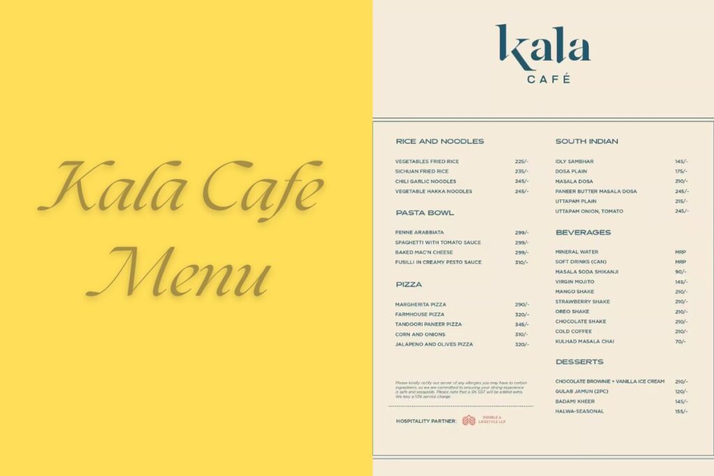 Kala Cafe Menu