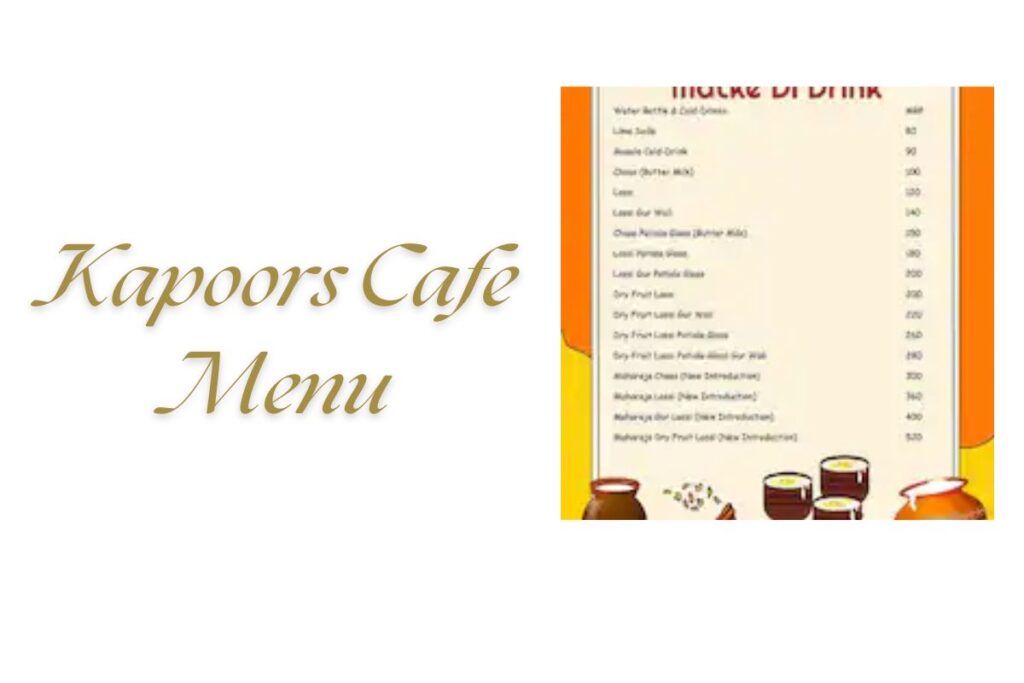 Kapoors Cafe Menu