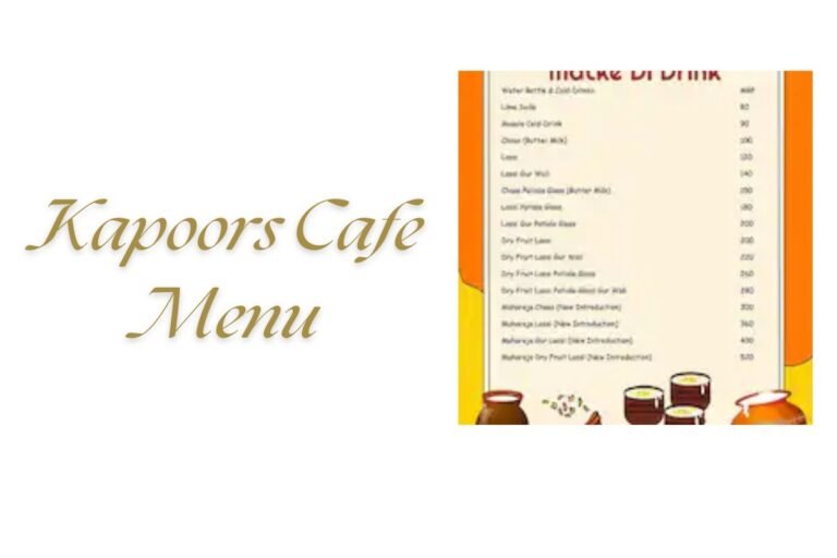 Kapoors Cafe Menu