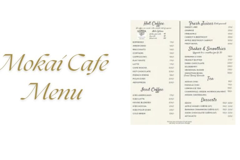 Mokai Cafe Menu