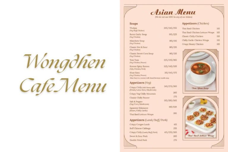 Wongdhen Cafe Menu