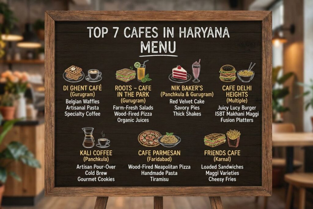 Top 7 Cafe's in Haryana Menu